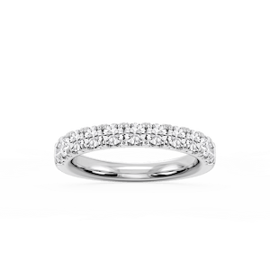 Meredith Round Lab Grown Diamond French Pave Wedding Band