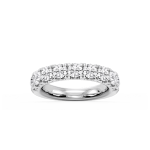 Meredith Round Lab Grown Diamond French Pave Wedding Band