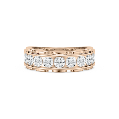 Alex 1 ½ ctw Round Lab Grown Diamond Nine Stone Link Anniversary Band