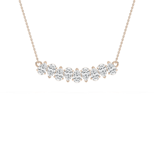 2 ¼ ctw Pear Lab Grown Diamond Nine Stone Alternating Necklace - 18 Inches