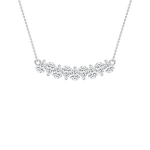 2 ¼ ctw Pear Lab Grown Diamond Nine Stone Alternating Necklace - 18 Inches