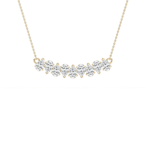 2 ¼ ctw Pear Lab Grown Diamond Nine Stone Alternating Necklace - 18 Inches