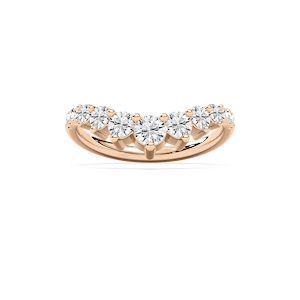 Nola 7/8 ctw Round Lab Grown Diamond Graduated Curved Band