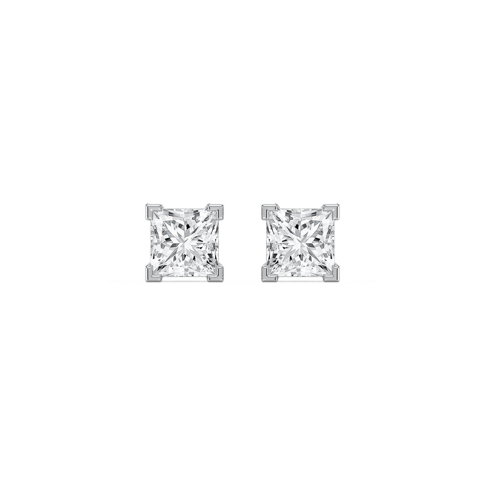 Princess-Cut Lab Diamond Studs in Rose Gold