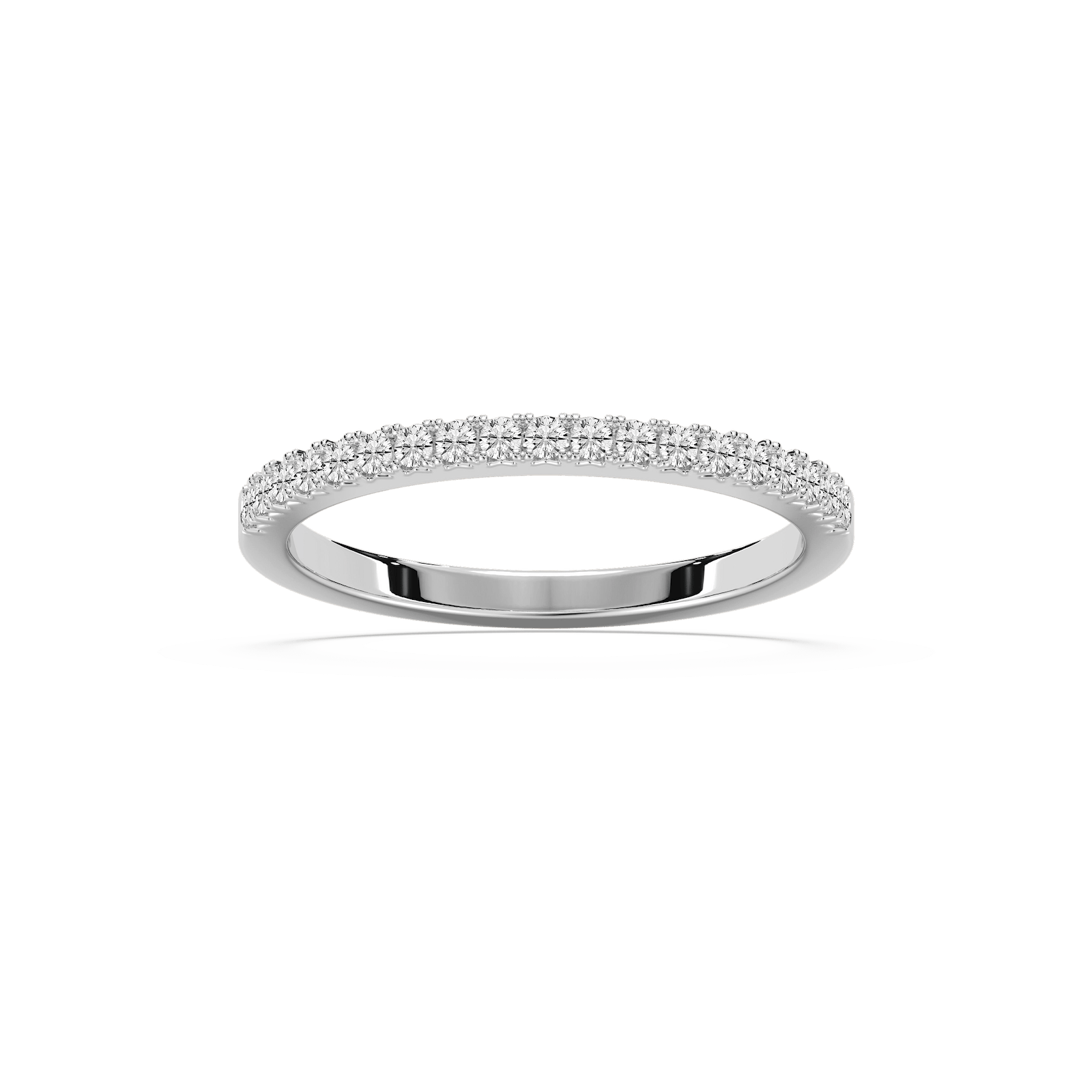 Novu Diamond Accented Wedding Band shown in Platinum|Novu Diamond Accented Wedding Band shown in Platinum