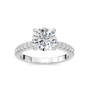 Khloe Lab Grown Diamond Side Stone Engagement Ring | MiaDonna