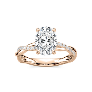 Valentina Oval Lab Grown Diamond Petite Twist Side Stone Engagement Ring