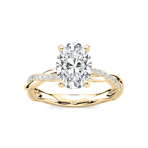 Valentina Oval Lab Grown Diamond Petite Twist Side Stone Engagement Ring
