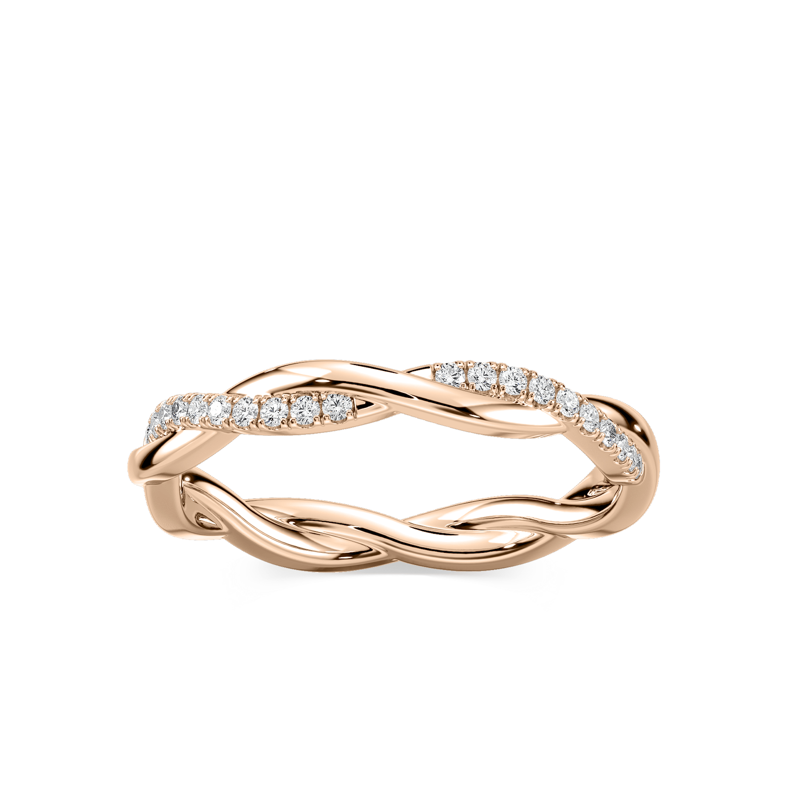 Valentina 1/8 ctw Round Lab Grown Diamond Twist Eternity Band