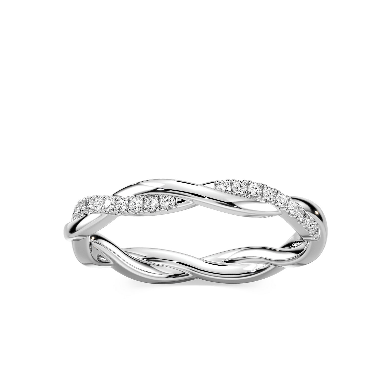 Valentina 1/8 ctw Round Lab Grown Diamond Twist Eternity Band