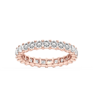 Ocean Asscher Lab Grown Diamond Shared V-Prong Eternity Band