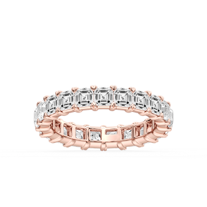 Ocean Asscher Lab Grown Diamond Shared V-Prong Eternity Band