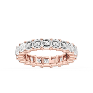 Ocean Asscher Lab Grown Diamond Shared V-Prong Eternity Band