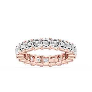 Ocean Asscher Lab Grown Diamond Shared V-Prong Eternity Band