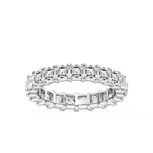Ocean Asscher Lab Grown Diamond Shared V-Prong Eternity Band