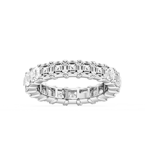 Ocean Asscher Lab Grown Diamond Shared V-Prong Eternity Band