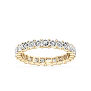 Ocean Asscher Lab Grown Diamond Shared V-Prong Eternity Band