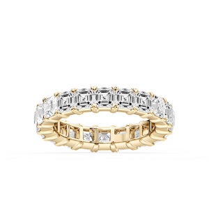 Ocean Asscher Lab Grown Diamond Shared V-Prong Eternity Band
