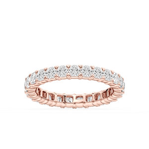 Ocean Cushion Lab Grown Diamond Shared V-Prong Eternity Band