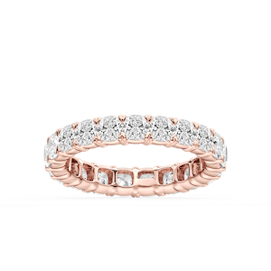 Ocean Cushion Lab Grown Diamond Shared V-Prong Eternity Band