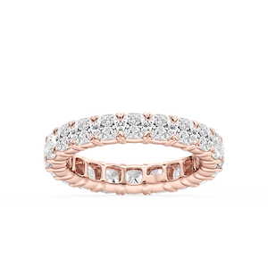 Ocean Cushion Lab Grown Diamond Shared V-Prong Eternity Band