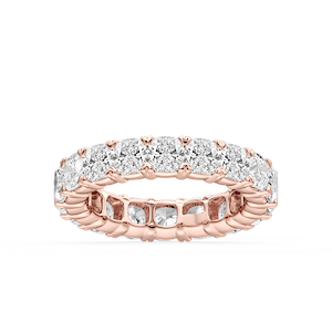 Ocean Cushion Lab Grown Diamond Shared V-Prong Eternity Band