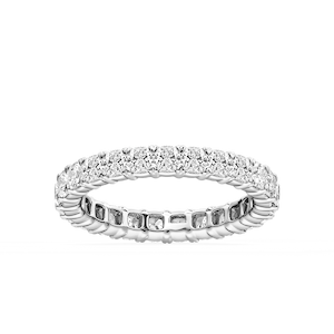 Ocean Cushion Lab Grown Diamond Shared V-Prong Eternity Band