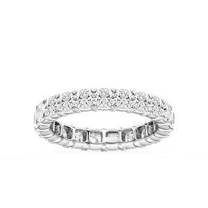 Ocean Cushion Lab Grown Diamond Shared V-Prong Eternity Band