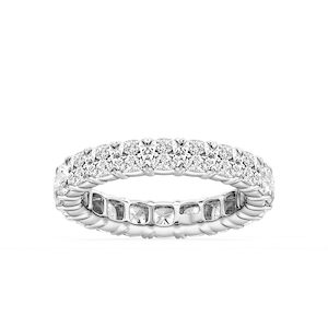 Ocean Cushion Lab Grown Diamond Shared V-Prong Eternity Band