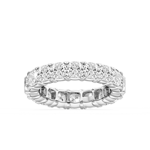 Ocean Cushion Lab Grown Diamond Shared V-Prong Eternity Band