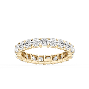 Ocean Cushion Lab Grown Diamond Shared V-Prong Eternity Band