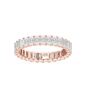Ocean Radiant Lab Grown Diamond Shared V-Prong Eternity Band