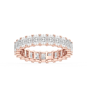 Ocean Radiant Lab Grown Diamond Shared V-Prong Eternity Band