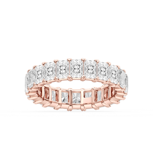 Ocean Radiant Lab Grown Diamond Shared V-Prong Eternity Band