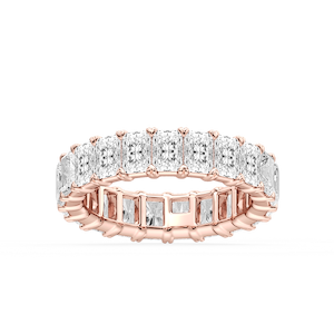 Ocean Radiant Lab Grown Diamond Shared V-Prong Eternity Band