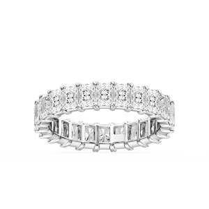 Ocean Radiant Lab Grown Diamond Shared V-Prong Eternity Band