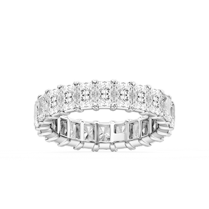 Ocean Radiant Lab Grown Diamond Shared V-Prong Eternity Band