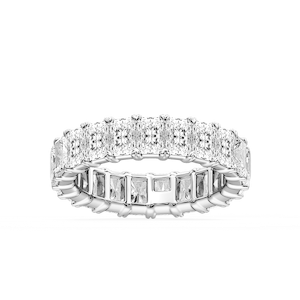Ocean Radiant Lab Grown Diamond Shared V-Prong Eternity Band