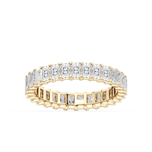 Ocean Radiant Lab Grown Diamond Shared V-Prong Eternity Band