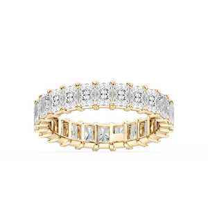 Ocean Radiant Lab Grown Diamond Shared V-Prong Eternity Band