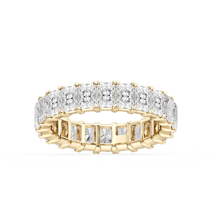 Ocean Radiant Lab Grown Diamond Shared V-Prong Eternity Band