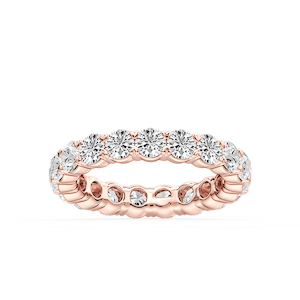 Ocean Round Lab Grown Diamond Shared V-Prong Eternity Band