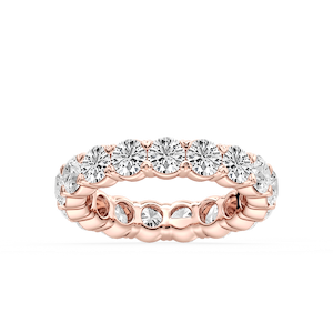 Ocean Round Lab Grown Diamond Shared V-Prong Eternity Band