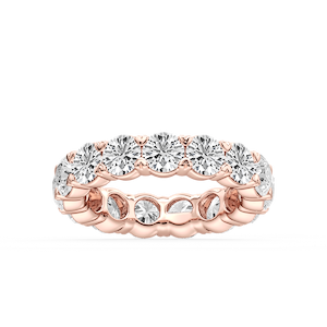 Ocean Round Lab Grown Diamond Shared V-Prong Eternity Band