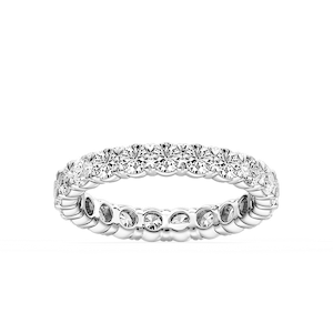 Ocean Round Lab Grown Diamond Shared V-Prong Eternity Band