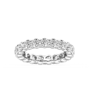 Ocean Round Lab Grown Diamond Shared V-Prong Eternity Band