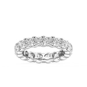 Ocean Round Lab Grown Diamond Shared V-Prong Eternity Band