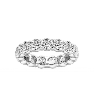 Ocean Round Lab Grown Diamond Shared V-Prong Eternity Band
