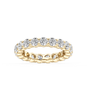 Ocean Round Lab Grown Diamond Shared V-Prong Eternity Band