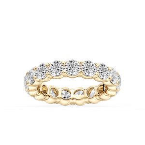 Ocean Round Lab Grown Diamond Shared V-Prong Eternity Band